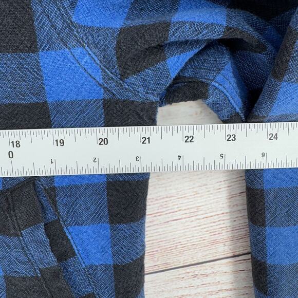 Levi's Lined Flannel Snap Down Shacket Jacket Men's Size Medium Blue/Black - Picture 12 of 15